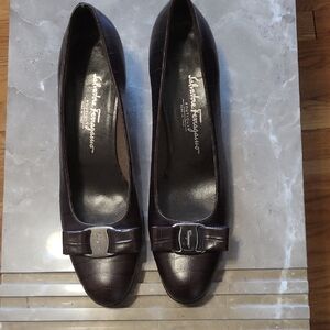 Salvatore Ferragamo Brown Classic Leather Heels